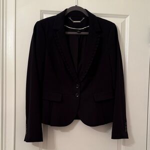 WHBM Elegant Black Women's Blazer With Lapel Detail Sz 10